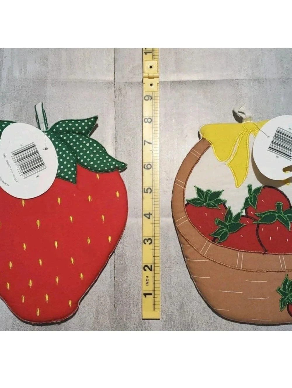 Vtg Jay Franco Kitchen Art Embroidered Shaped Pot Holders Decor Set Of 3 NWT